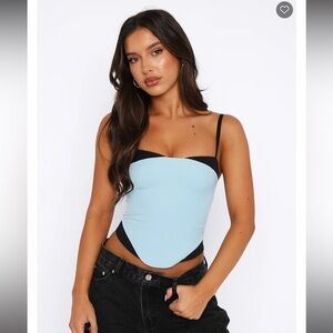 white fox Feel The Spark Bustier Top - Baby Blue